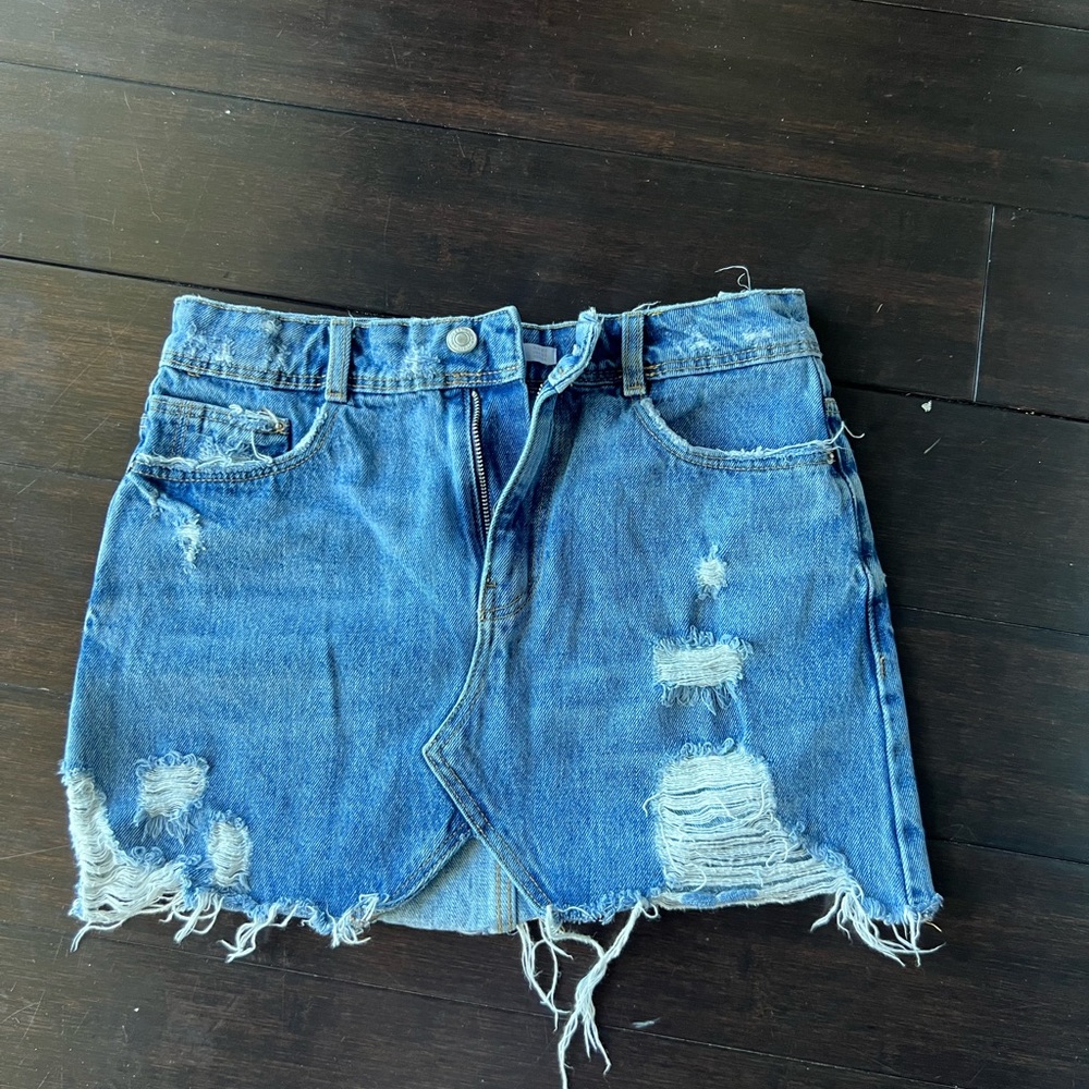 Zara Trafaluc Denim Mini Skirt